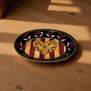 Lang EARTHENWARE Romance 9.75" Oval Veggie Serving Bowl By Karen Hillard Crouch